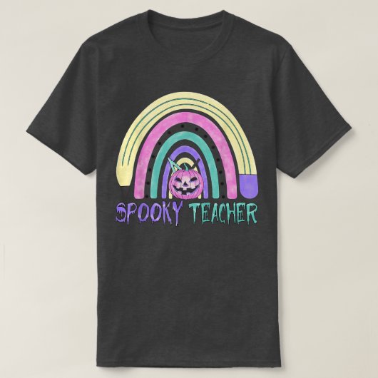 Rainboogbrander of Teach Funny Halloween kostuum v T-shirt (Design voorkant)