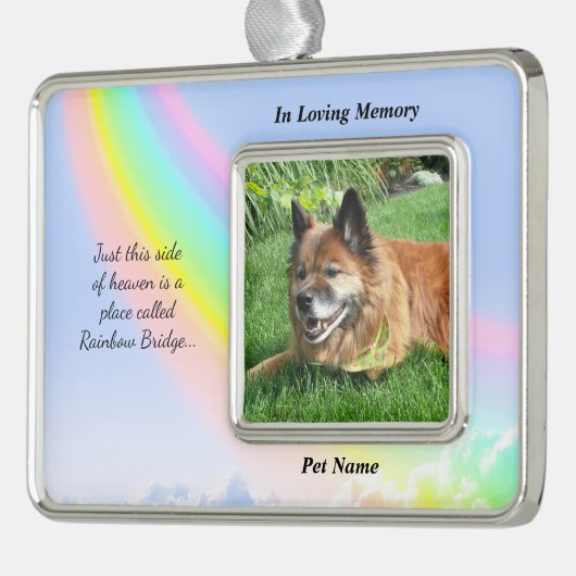 Rainboogbrug Aangepaste foto Sympathie Ornament (Links)