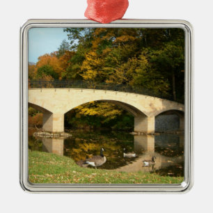 Rainboogbrug in Herfst bij het Grove City College Metalen Ornament