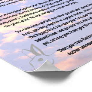 Rainboogbruggedicht in wolken poster