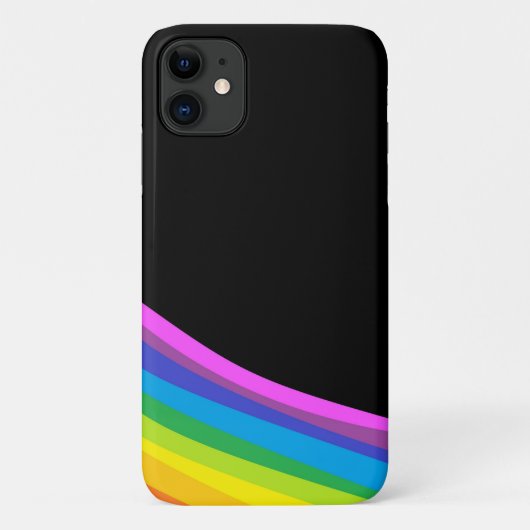 Rainboogceldraagtas met zwarte achtergrond Case-Mate iPhone case (Achterkant)
