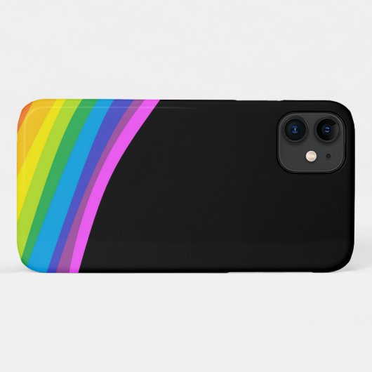 Rainboogceldraagtas met zwarte achtergrond Case-Mate iPhone case (Achterkant (horizontaal))