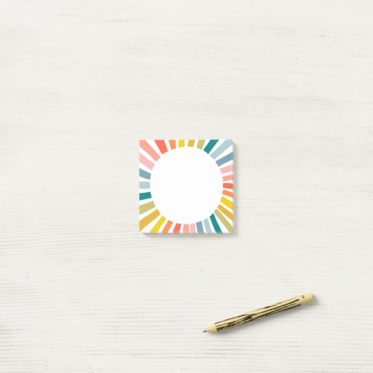 Rainboogcirkelvormig afbeelding kleurrijk vun mode post-it® notes (Op bureau)