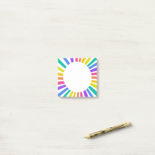 Rainboogcirkelvormig afbeelding kleurrijk vun mode post-it® notes (Op bureau)