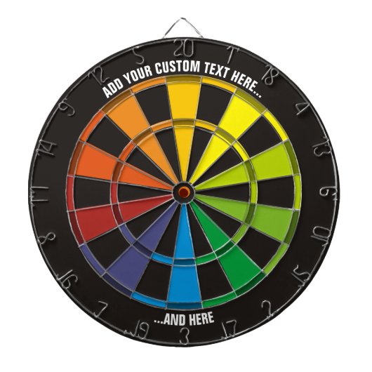 Rainboogdartboard met aangepaste tekst dartbord (Voorkant)
