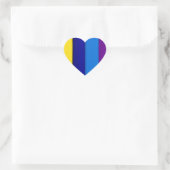 Rainboogfelende strepen hart sticker (Tas)