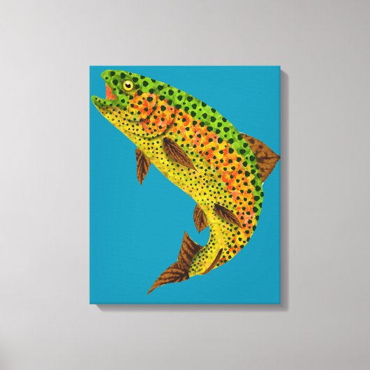 Rainboogforel 1 van Aspen Leaf Canvas Afdruk (Voorkant)