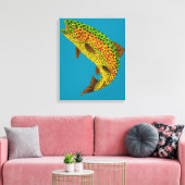Rainboogforel 1 van Aspen Leaf Canvas Afdruk (Insitu (Woonkamer))