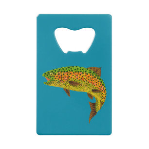 Rainboogforel 1 van Aspen Leaf Kredietkaart Flessenopener