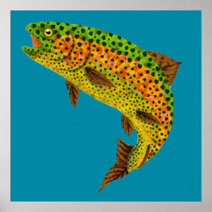 Rainboogforel 1 van Aspen Leaf Poster
