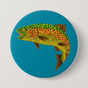 Rainboogforel 1 van Aspen Leaf Ronde Button 7,6 Cm