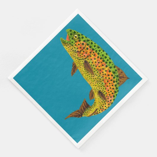 Rainboogforel 1 van Aspen Leaf Servet (Hoek)