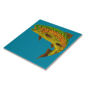 Rainboogforel 1 van Aspen Leaf Tegeltje (Zijkant)