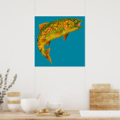 Rainboogforel 2 van Aspen Leaf Poster (Keuken)