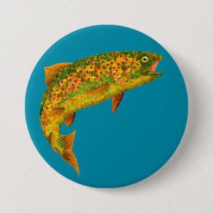 Rainboogforel 2 van Aspen Leaf Ronde Button 7,6 Cm