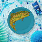 Rainboogforel 3 van Aspen Leaf Papieren Bordje (Feest)