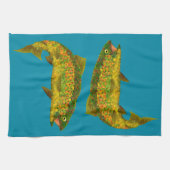 Rainboogforel 3 van Aspen Leaf Theedoek (Horizontaal)