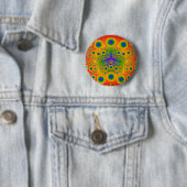 Rainboogfractale explosies: ronde button 5,7 cm (In situ)