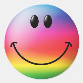 Rainbooggezicht Ronde Sticker