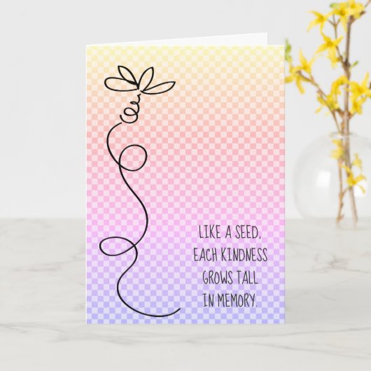 rainbooggradiënt ingecheckt patroon dank u kaart (Gele Bloem)