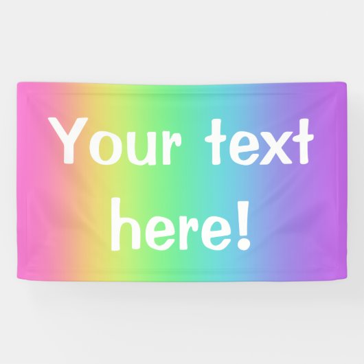 Rainbooggradiënt, persoonlijke partijbanner spandoek (Horizontaal)