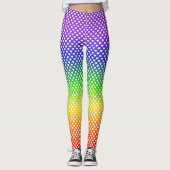 Rainbooggradiënt wit hartpatroon leggings (Voorkant)