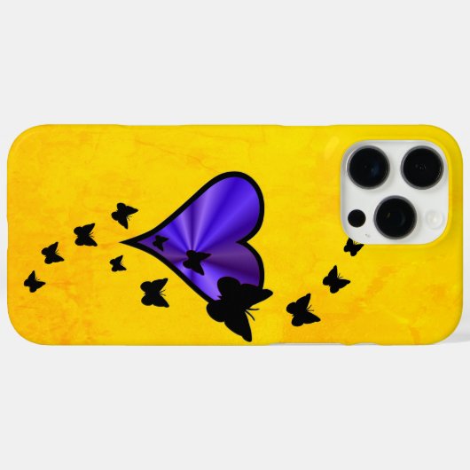 Rainbooghart en vlinder Case-Mate iPhone case (Achterkant (horizontaal))