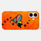 Rainbooghart en vlinder Case-Mate iPhone case (Achterkant (horizontaal))