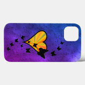 Rainbooghart en vlinder Case-Mate iPhone case (Achterkant (horizontaal))