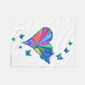 Rainbooghart en vlinder fleece deken (Voorkant (Horizontaal))