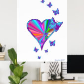Rainbooghart en vlinder poster (Thuiskantoor)