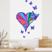 Rainbooghart en vlinder poster (Keuken)