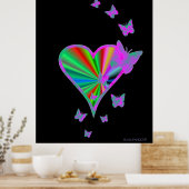 Rainbooghart en vlinder poster (Keuken)