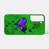 Rainbooghart en vlinder samsung galaxy hoesje (Achterkant horizontaal)