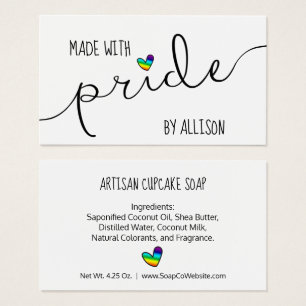 Rainbooghart gemaakt met geprimeerd LGBTQ-Label Visitekaartje