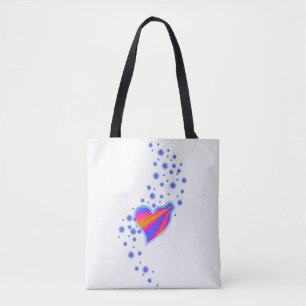 Rainbooghart met sterren, Blauw rood Tote Bag