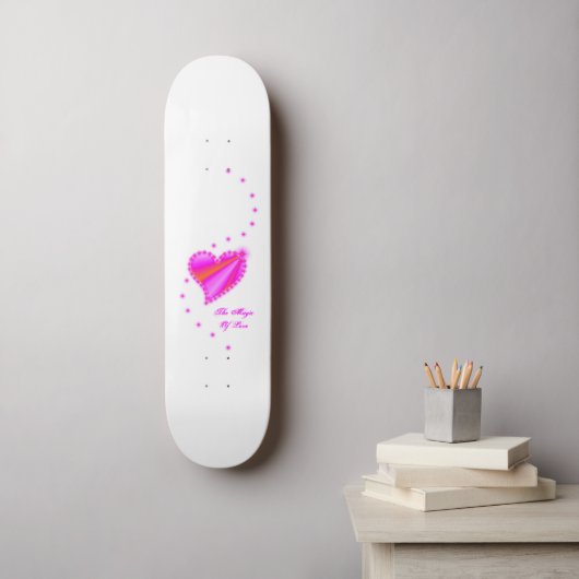 Rainbooghart met sterren , de Magic of Love Skateboard (Muurkunst)