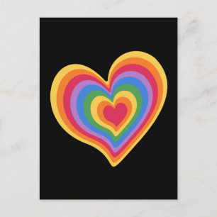 Rainbooghart. Pride gay love Briefkaart