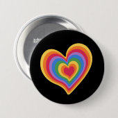 Rainbooghart. Pride gay love Ronde Button 7,6 Cm (Voorkant /achterkant)