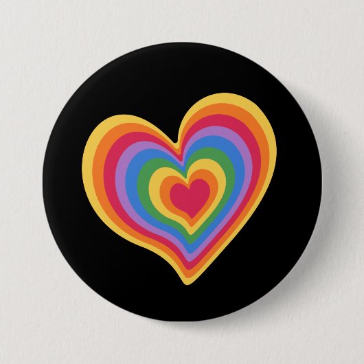 Rainbooghart. Pride gay love Ronde Button 7,6 Cm (Voorkant)