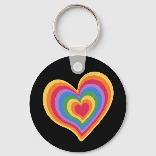 Rainbooghart. Pride gay love Sleutelhanger (Voorkant)
