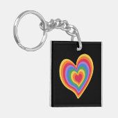 Rainbooghart. Pride gay love Sleutelhanger (Voorkant Links)