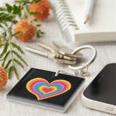 Rainbooghart. Pride gay love Sleutelhanger (Voorkant Rechts)
