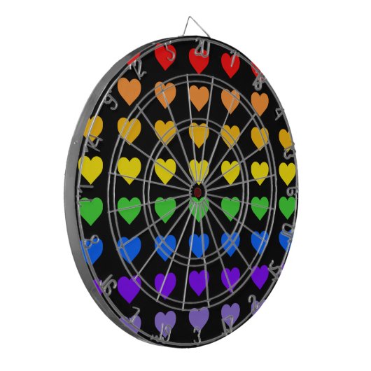 Rainboogharten Dartbord (Voorkant Links)