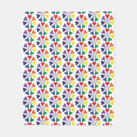 Rainboogharten Fleece Deken (Voorkant)
