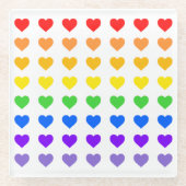 Rainboogharten Glazen Onderzetter (Voorkant)