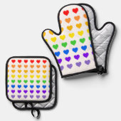 Rainboogharten Ovenwant & Pannenlap Set (Voorkant / Achterkant)