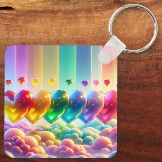 Rainboogharten Sleutelhanger (Achterkant)