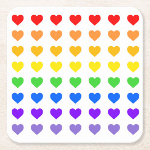 Rainboogharten Vierkante Kartonnen Onderzetter