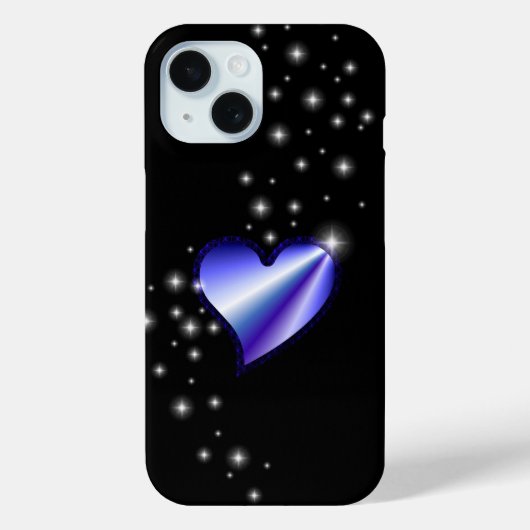 Rainbooghartslag met sterren op zwart Case-Mate iPhone case (Achterkant)